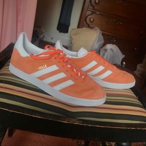 Peach adidas gazelles
